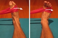 Ankle eversion using bands